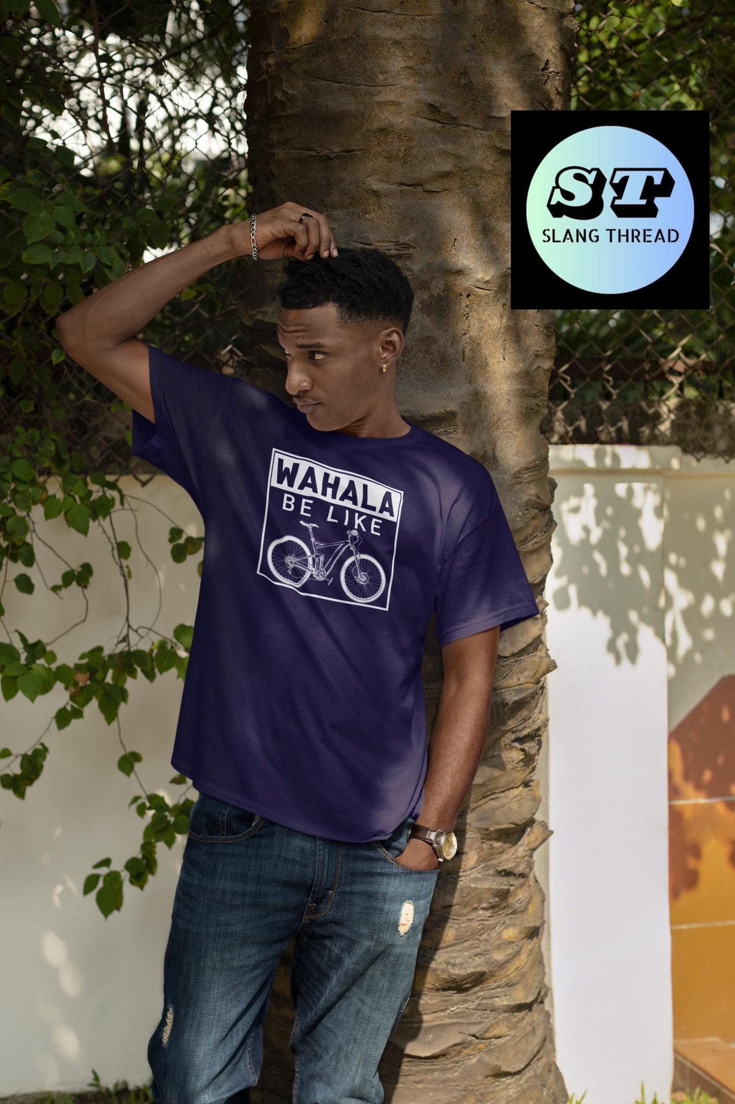 Wahala Be Like Bicycle T-shirt | Comfort Colors 1717 | Slang Thread