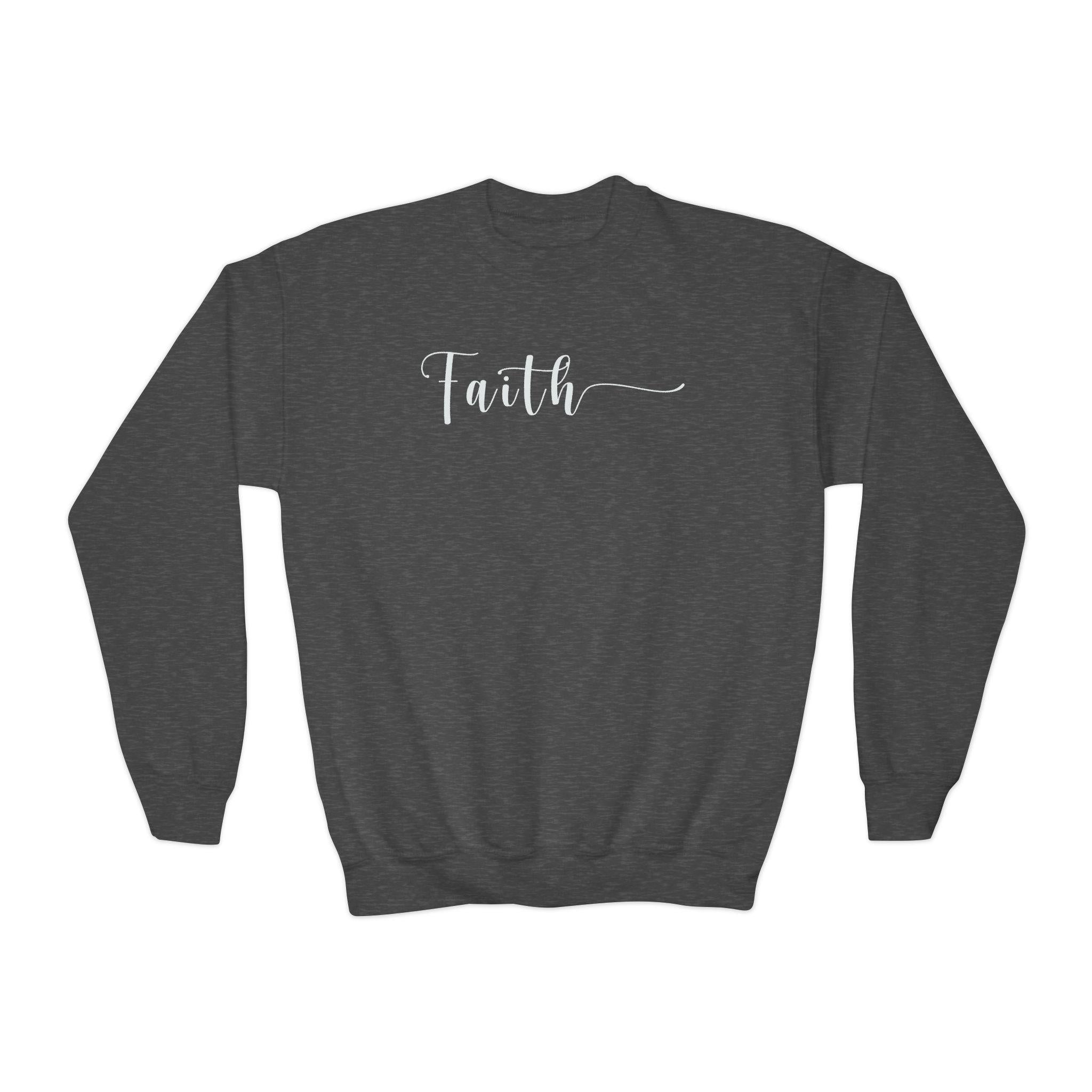 Faith script sweatshirt | Youth crewneck