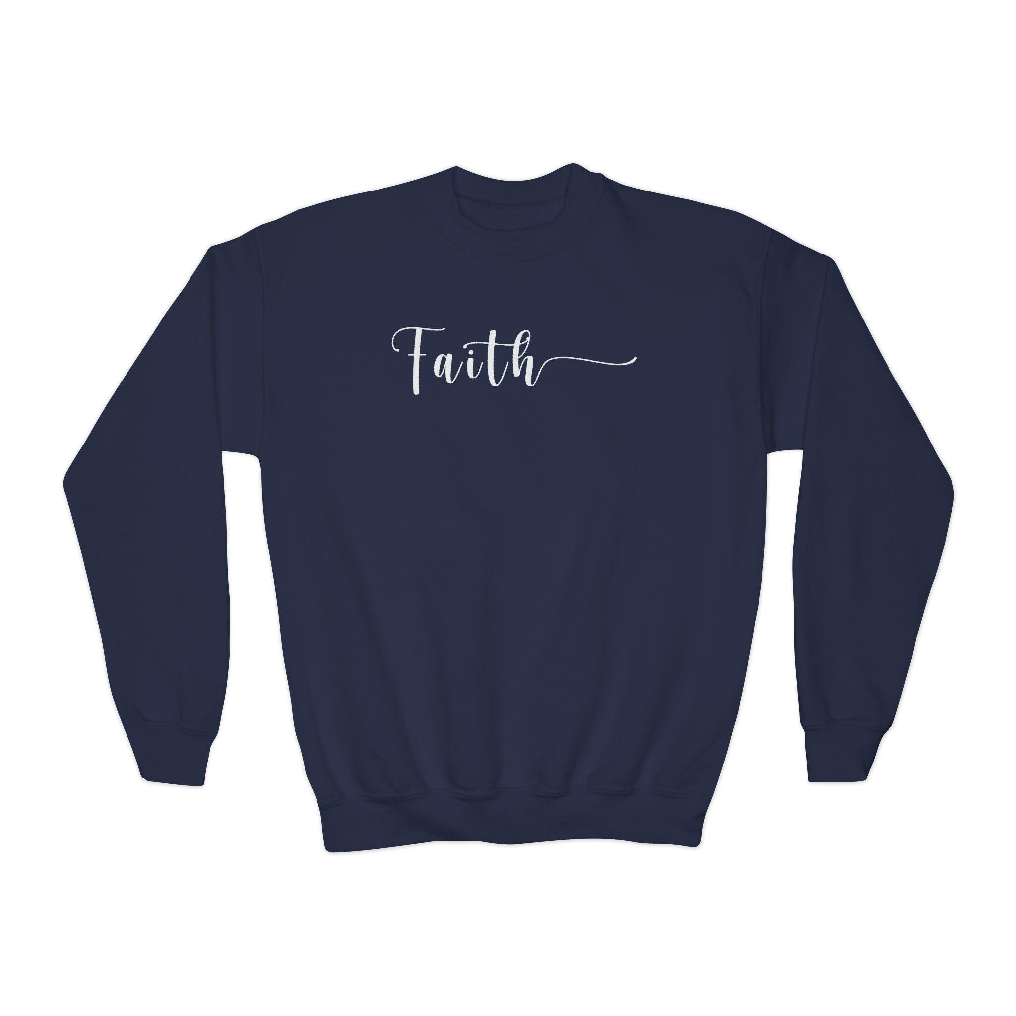 Faith script sweatshirt | Youth crewneck
