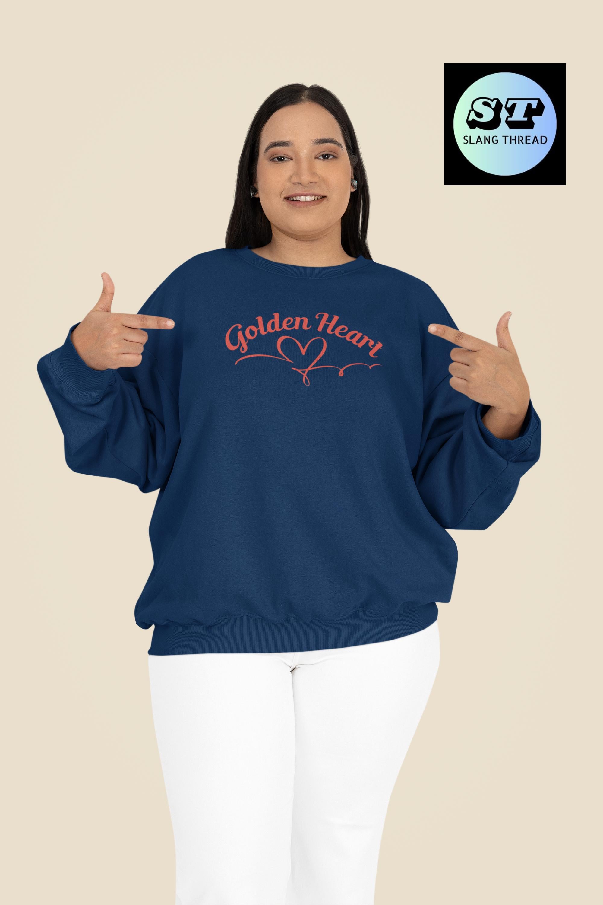 Golden Heart Crewneck sweatshirt | gold heart graphic
