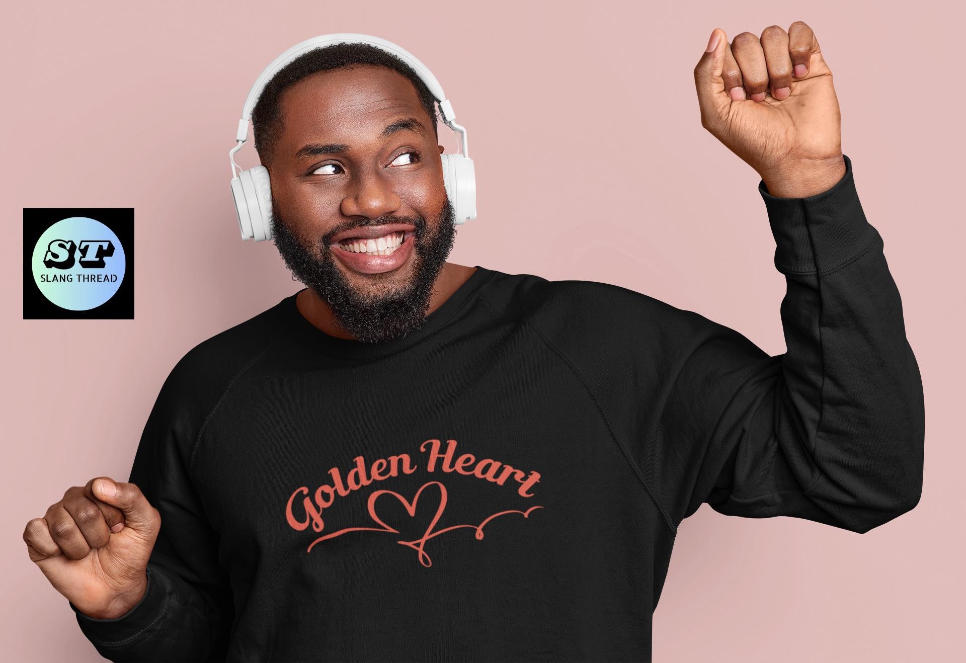 Golden Heart Crewneck sweatshirt | gold heart graphic