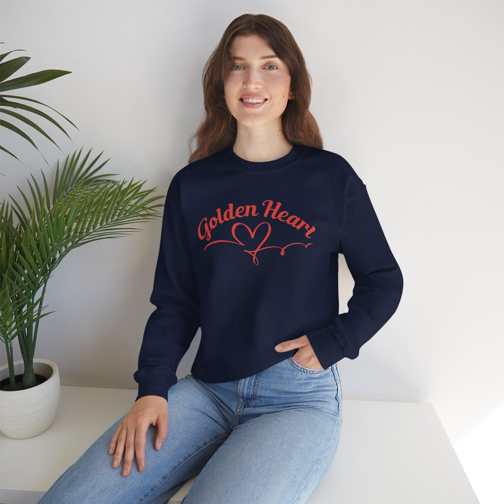 Golden Heart Crewneck sweatshirt | gold heart graphic