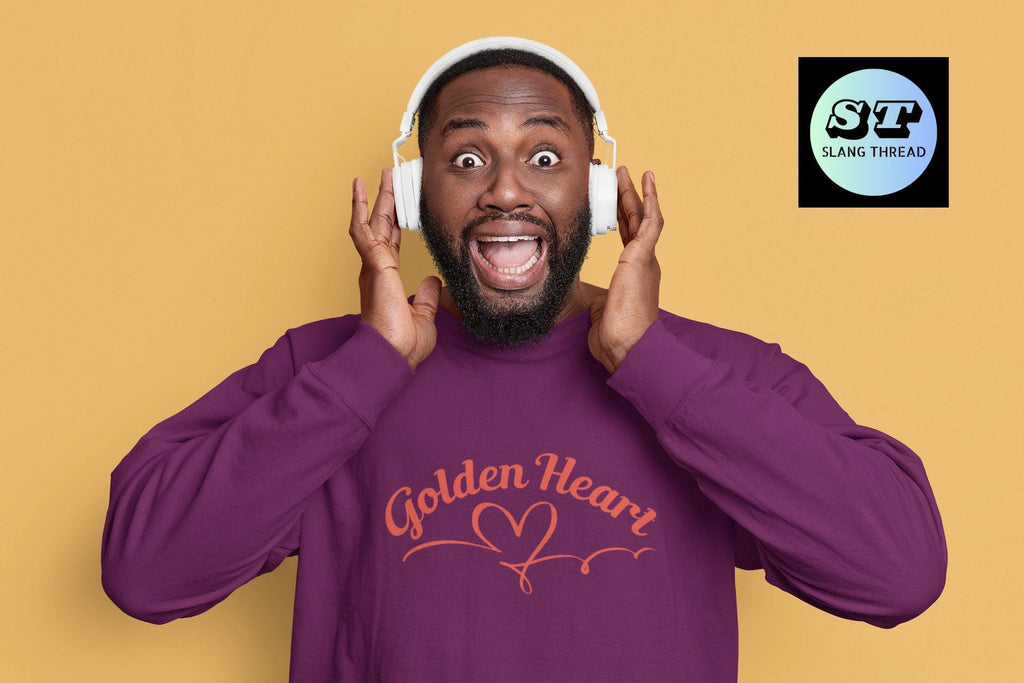 Golden Heart Crewneck sweatshirt | gold heart graphic