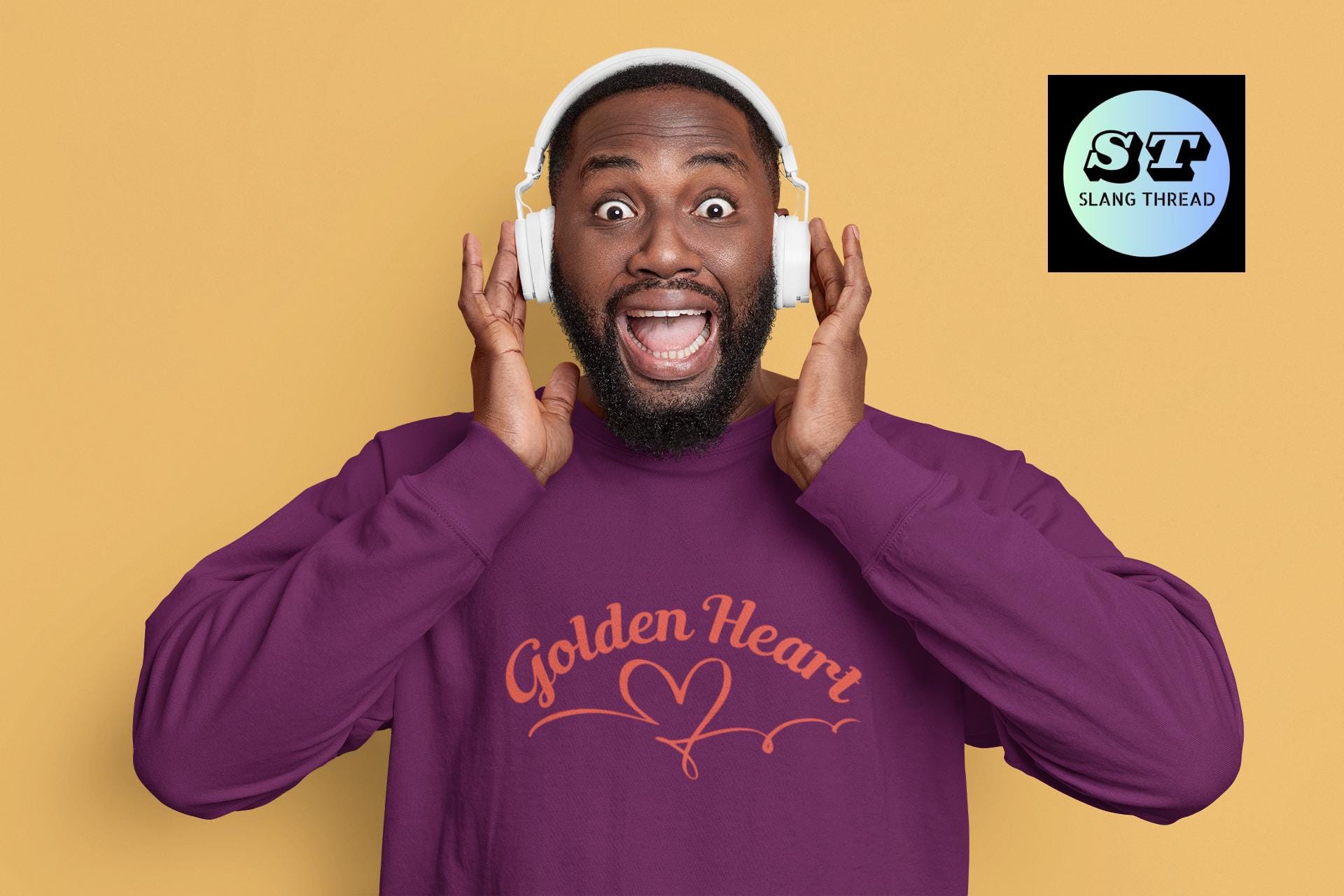 Golden Heart Crewneck sweatshirt | gold heart graphic